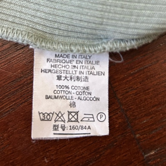 Brandy Melville Ribbed Tank One Size Green 100% cotton made in Italy - Picture 7 of 8